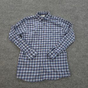 Peter Millar Shirt Mens Medium Blue‎ Plaid North Bay Golf Golfing Prep Dress